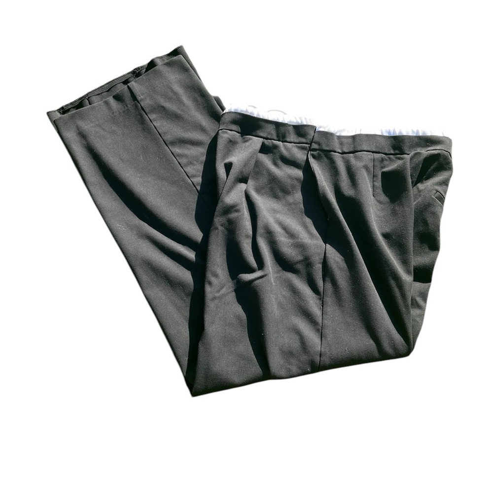 Women’s black pants w white satin waistband by Zara size large - Picture 1 of 4